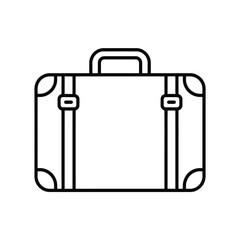 Simple Line Art Illustration of a Suitcase for Travel and Vacation