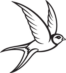 Swift bird in flight silhouette swallow flying