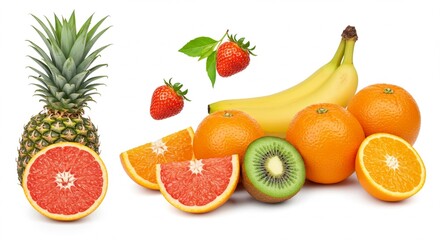 Naklejka premium fruits isolated on white background