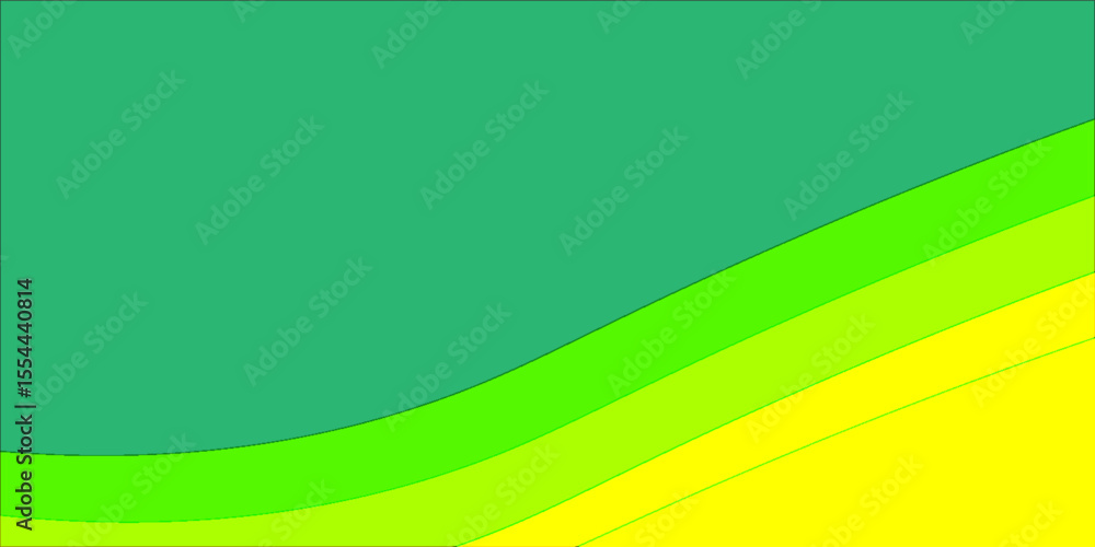 Poster smooth abstract background with flowing green and yellow curved layers, creating a fresh and natural