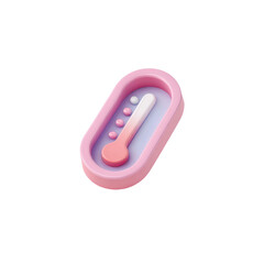 Minimalist Thermometer Illustration in Soft Pink Design with Circular Elements and Clean Lines for Health and Wellness Concepts
