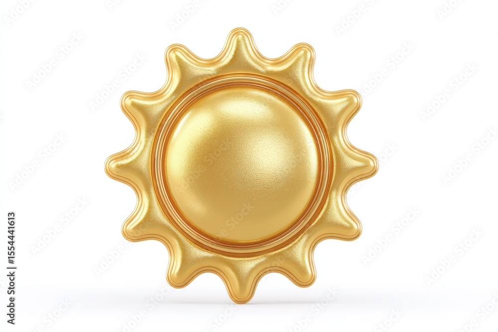 Poster golden seal design representing authenticity and excellence showcasing a bold circular shape with in