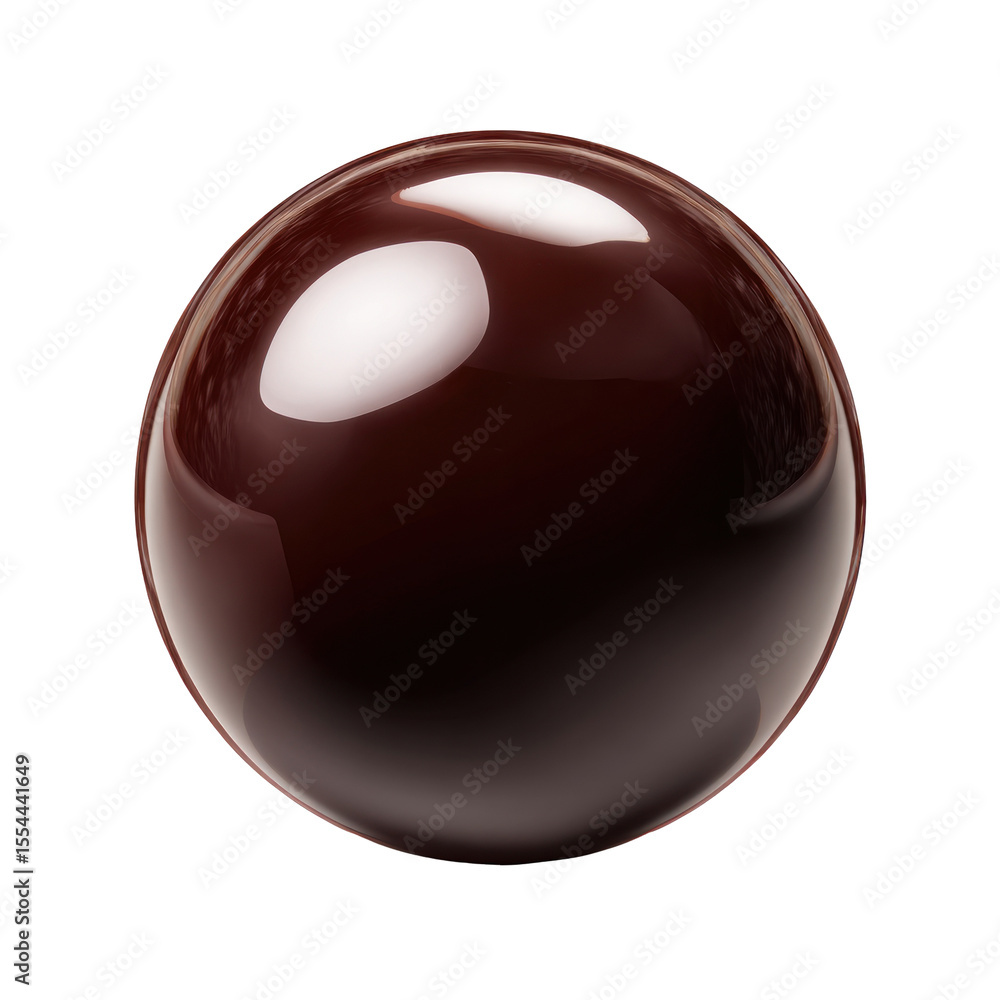 Aufkleber glossy dark brown sphere with reflective surface and smooth texture for artistic and abstract backgr