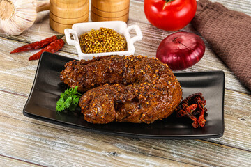 Baked pork tenderloin with mustard