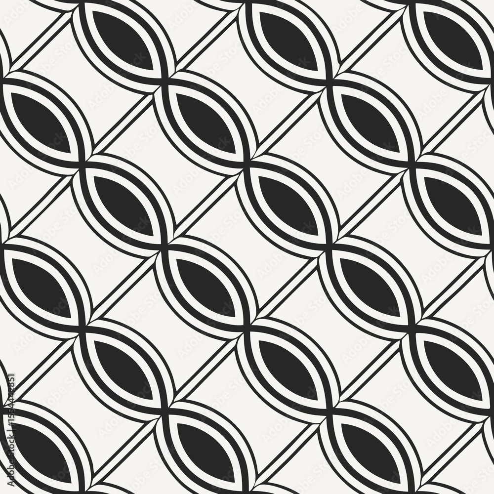 Poster retro grid design in black and white seamless vector pattern