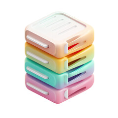 Colorful Stack of Three Minimalistic Storage Boxes with Soft Pastel Shades for Home Organization and Decor