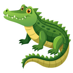 Naklejka premium Friendly Cartoon Crocodile Illustration for Kids