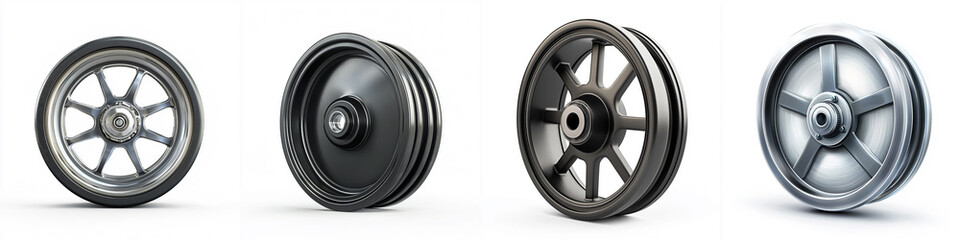 Obraz premium industrial caster wheel on white background