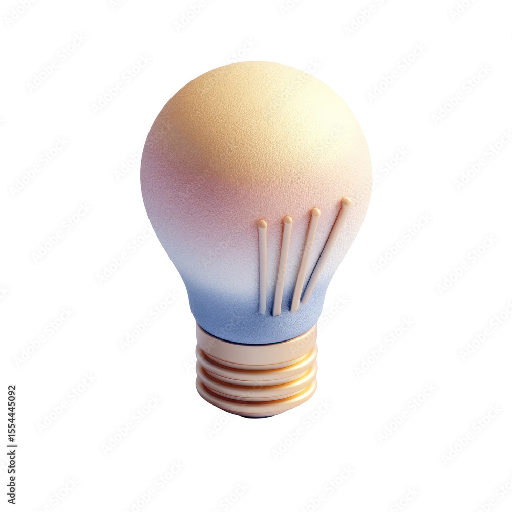 Poster modern creative light bulb design with soft gradient colors perfect for innovation and idea concepts