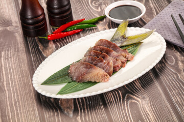 Raw yellowtail fresh fish sashimi