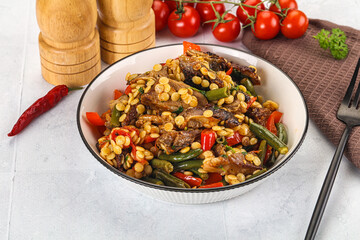 Eastern cuisine - Ptitim with beef and vegetables
