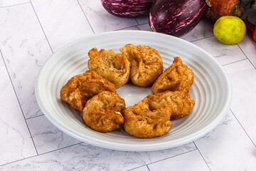 Tibetian fried momo stuffed dumplings