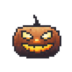 Vector art of a spooky pumpkin with a sinister grin, perfect for Halloween seasonal design projects and decorations