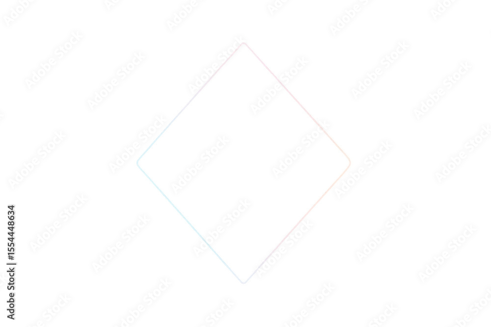Poster simple white diamond frame on a transparent background, perfect for adding a touch of elegance to an