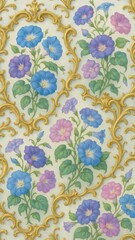 Fototapeta premium Elegant floral vintage wallpaper design.