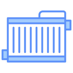Radiator Outline Blue Color Icon