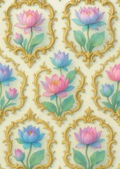 Fototapeta premium Elegant floral vintage pattern.