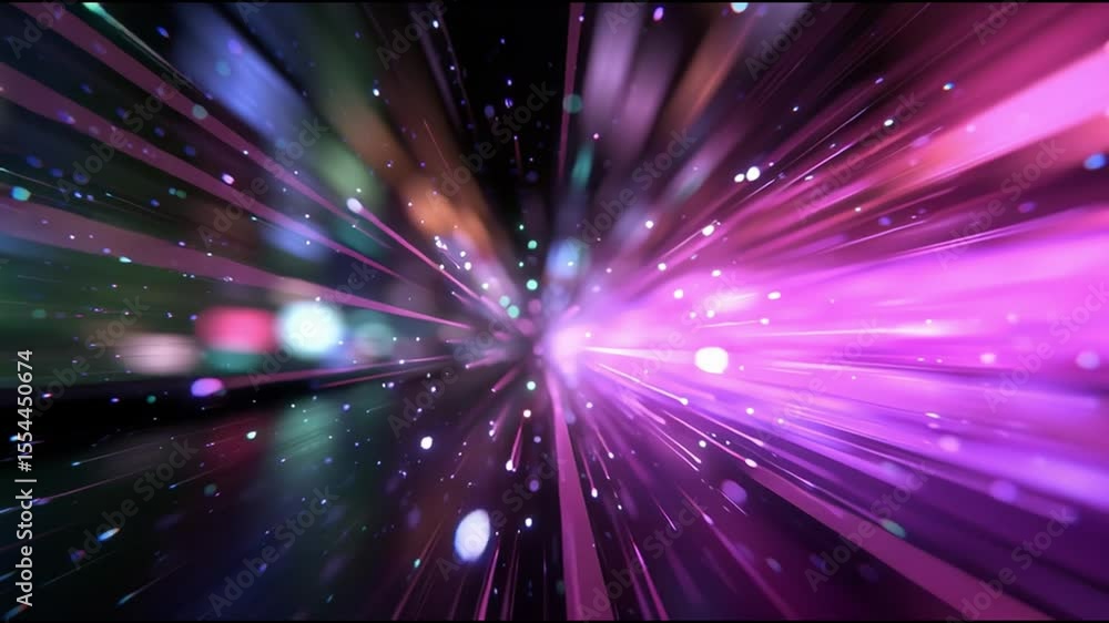 Poster colorful light beams create an immersive experience in a vibrant visual display during a night event