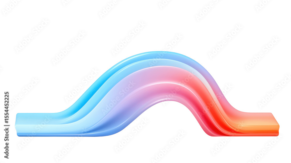 Poster colorful wavy lines flowing in smooth curves on a transparent background for modern design projects