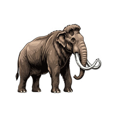 vector illustration of a mammoth on a white background