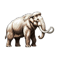 vector illustration of a mammoth on a white background