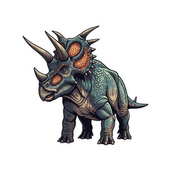 vector illustration of a triceratops dinosaur on a white background
