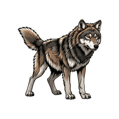 vector illustration of a wolf on a white background