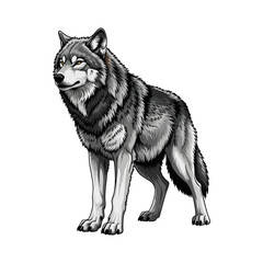 vector illustration of a wolf on a white background