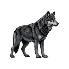 vector illustration of a wolf on a white background