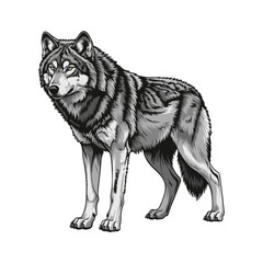 vector illustration of a wolf on a white background