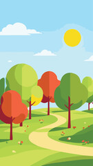 Fototapeta premium autumn landscape with trees