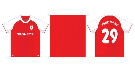 sublimation pattern for Red and White Soccer Jersey Design © HAQR
