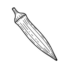 Obraz premium Line art illustration of an okra vegetable
