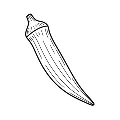 Obraz premium Line art illustration of an okra vegetable