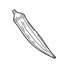 Obraz premium Line art illustration of an okra vegetable