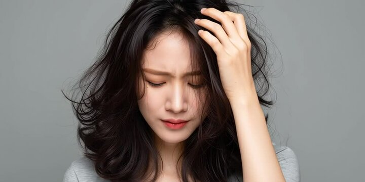 young woman with headache