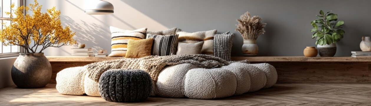 Design a cozy, boucle bed setup