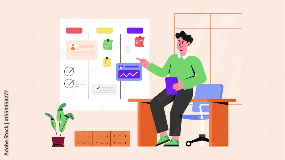 Poster task management mp4 video animated