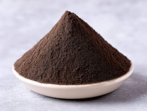 Richly textured fine coffee ground displayed prominently in a minimalist setting radiating artisanal craftsmanship and practicality evoking morning ritual essence and culinary adventure