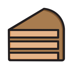 vector illustration of a Cake Icon with Color