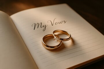 Elegant wedding rings symbolizing love, unity, and marriage, perfect for wedding invitations, romantic themes. Engagement golden rings. Wedding anniversary. 