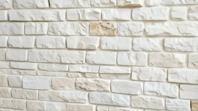 Close-up texture of a white brick wall background with rough surfaces and minimal color variation, creating neutral, textured background.