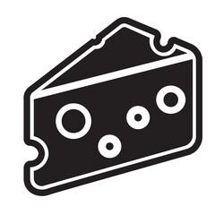 vector illustration of a Cheese black icon