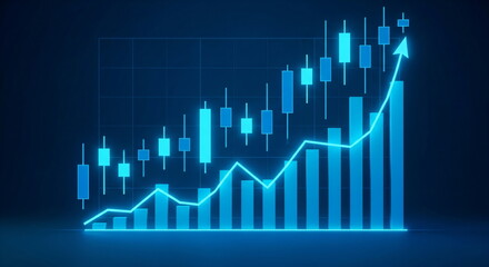 Chart of live stock market trading. Financial graph with candlestick showing trend. Global economy and business data analysis footage.	