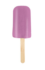 Yummy violet ice cream on white background