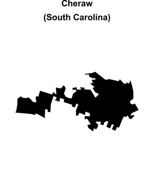 Cheraw (South Carolina) blank outline map
