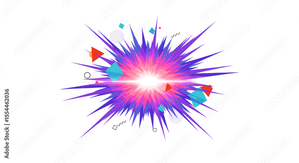 Aufkleber abstract geometric explosion vector illustration for design projects in modern style