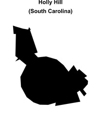 Holly Hill (South Carolina) blank outline map