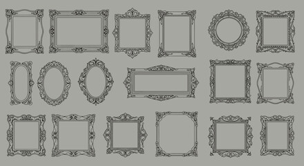 Vintage ornate frames vector illustration for decor and design projects