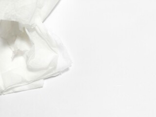 Crumpled Tissue Paper on Clean White Background